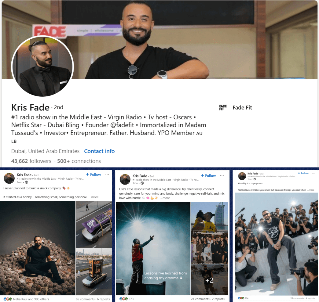 Kris Fade LinkedIn results